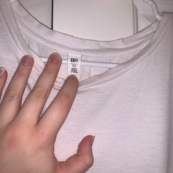 BP White Crop Tee with Front Pocket - Picture 3 of 3